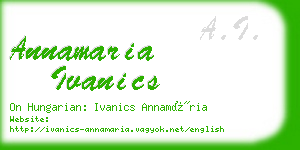annamaria ivanics business card